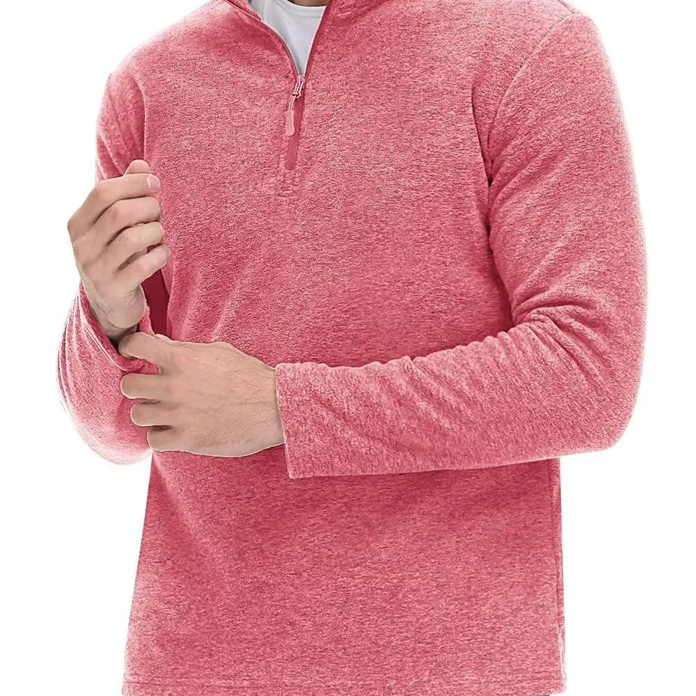 Men's Quarter Zip Mock Neck Knit Sweater
