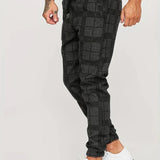 Men's Plaid Drawstring Jogger Pants
