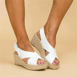 Women's Crisscross Espadrille Wedge Platform Sandals