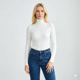 Women's Fitted Ribbed Turtleneck Knit Sweater