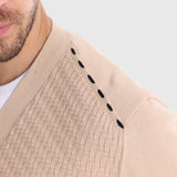Men's Textured V-Neck Button Cardigan