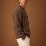 Men's Oversized Chunky Ribbed Knit Crew Neck Sweater