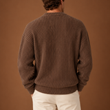 Men's Oversized Chunky Ribbed Knit Crew Neck Sweater