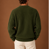 Men's Oversized Chunky Ribbed Knit Crew Neck Sweater
