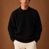 Men's Oversized Chunky Ribbed Knit Crew Neck Sweater