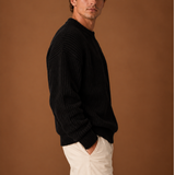 Men's Oversized Chunky Ribbed Knit Crew Neck Sweater