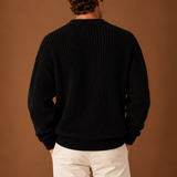 Men's Oversized Chunky Ribbed Knit Crew Neck Sweater