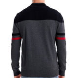 Men's Striped Zip-Up Knit Jacket