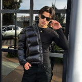 Men's Sherpa-Lined Quilted Hooded Winter Jacket
