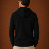 Men's Hooded Knit Sweater with Adjustable Drawstring