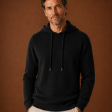 Men's Hooded Knit Sweater with Adjustable Drawstring