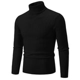 Men's Ribbed Turtleneck Knit Sweater