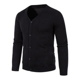 Men's V-Neck Button Knit Cardigan