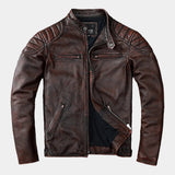 Men's Vintage Leather Motorcycle Jacket