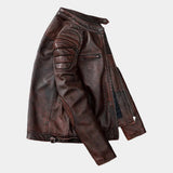 Men's Vintage Leather Motorcycle Jacket