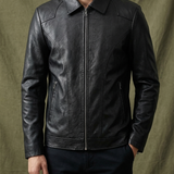 Men's Vintage Leather Zip Jacket