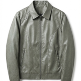 Men's Vintage Leather Zip Jacket