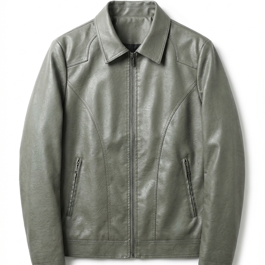 Men's Vintage Leather Zip Jacket