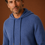 Men's Hooded Knit Sweater with Adjustable Drawstring