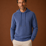 Men's Hooded Knit Sweater with Adjustable Drawstring