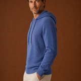 Men's Hooded Knit Sweater with Adjustable Drawstring