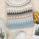 Women's Fair Isle Mock Neck Long Sleeve Sweater