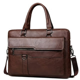 Men's Vintage PU Briefcase Bag with Adjustable Strap