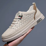 Men's Leather Casual Lace-Up Sneakers