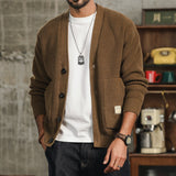 Men's Ribbed Knit Button Cardigan