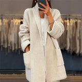 Women's Ribbed Oversized Open-Front Long Sleeve Cardigan