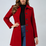 Women's Tailored Longline Single-Breasted Collared Coat