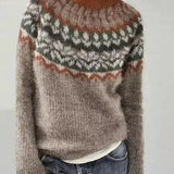 Women's Long Sleeve Fair Isle Knit Sweater