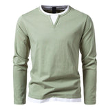 Men's Layered Crew Neck Knit Sweater