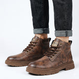 Men's Vintage Leather Lace Up Work Boots
