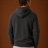 Men's Hooded Knit Sweater with Adjustable Drawstring