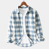 Men's Plaid Flannel Button-Up Shirt