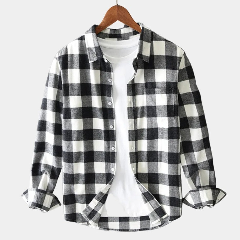 Men's Plaid Long Sleeve Button Shirt