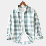 Men's Plaid Flannel Button-Up Shirt