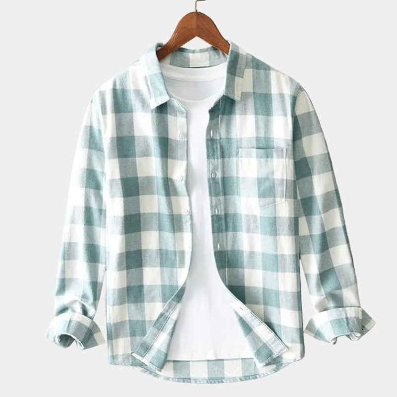 Men's Plaid Long Sleeve Button Shirt