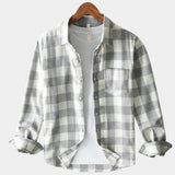 Men's Plaid Flannel Button-Up Shirt