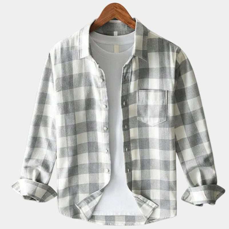 Men's Plaid Long Sleeve Button Shirt