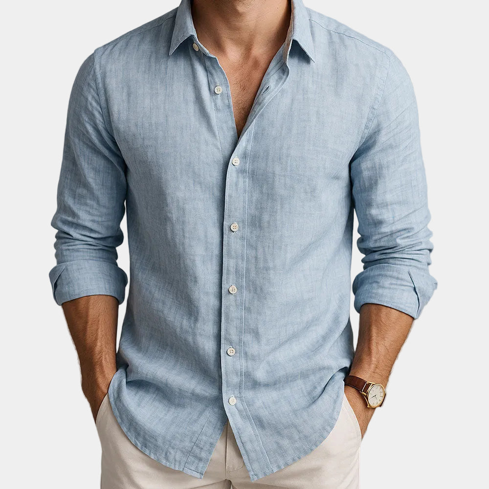 Men's Long Sleeve Linen Shirt