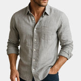 Men's Linen Button-Up Shirt