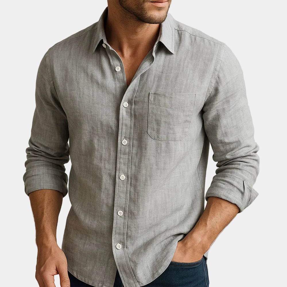 Men's Long Sleeve Linen Shirt
