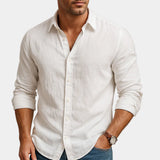 Men's Linen Button-Up Shirt
