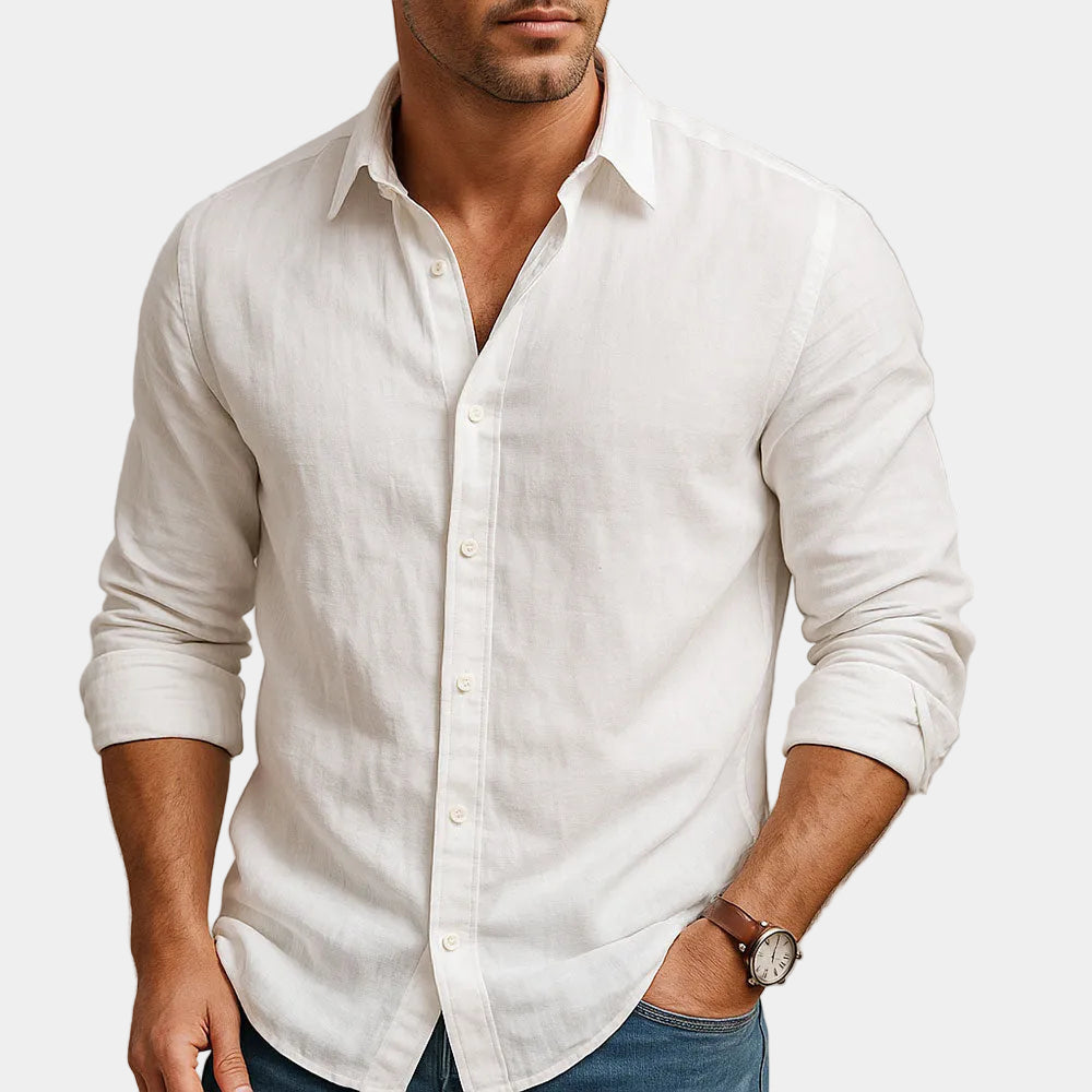Men's Long Sleeve Linen Shirt