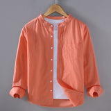 Men's Mandarin Collar Layered Shirt