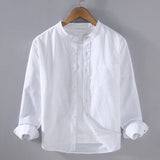Men's Mandarin Collar Layered Shirt
