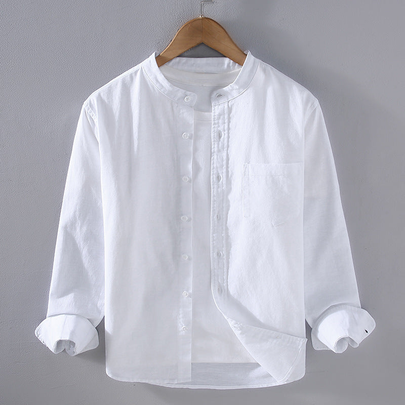 Men's Mandarin Collar Layered Shirt