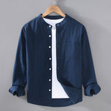 Men's Mandarin Collar Layered Shirt
